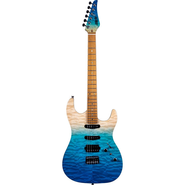 Jet Guitars JETJS1000QTBL JS1000 elektrische gitaar - Blauw Quilted Top