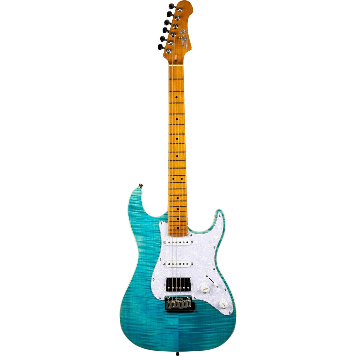 Jet Guitars JETJS450OBL JS450 elektrische gitaar - Ocean Blue Flamed Top