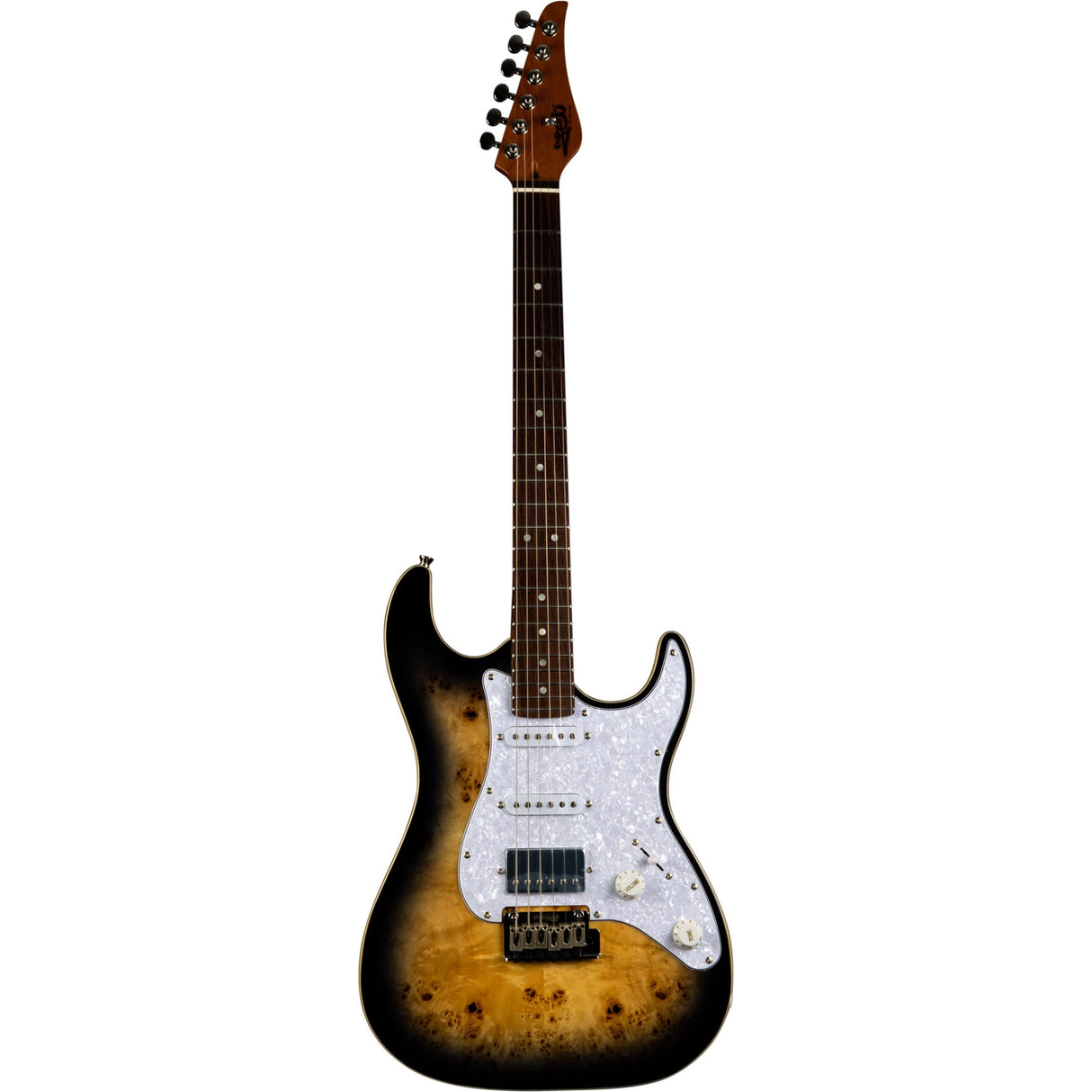 Jet Guitars JETJS450QTBR JS450 elektrische gitaar - Trans Bruin Spalted Top