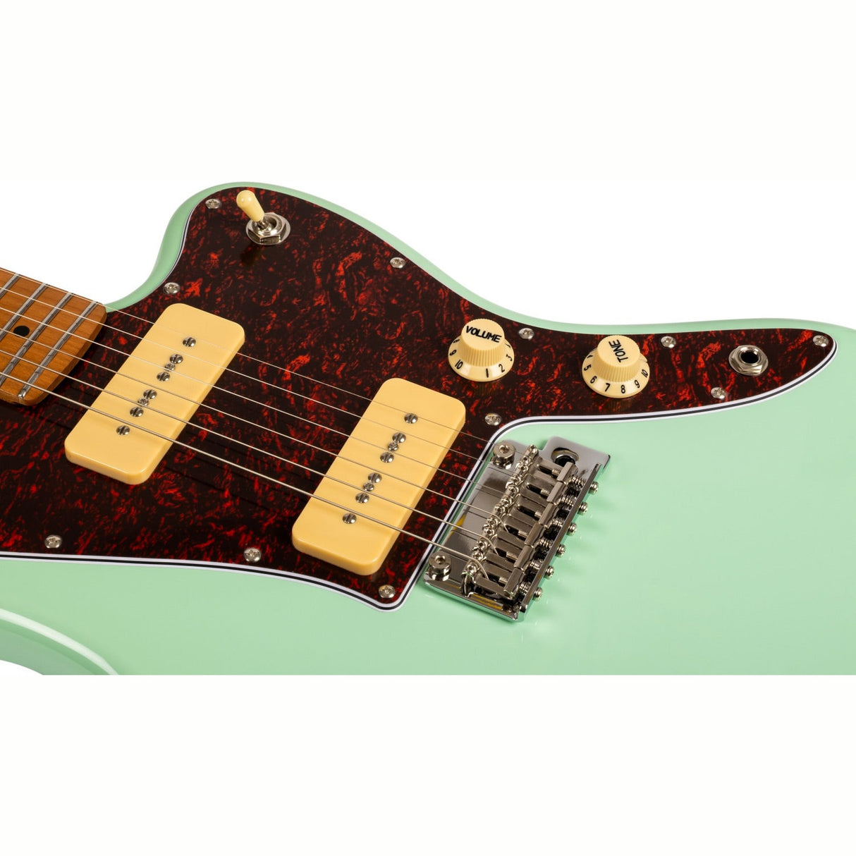 JET JJ-300 P90 SFG Offset Elektrische Gitaar Dual P90 Tremolo Roasted Maple Seafoam Green