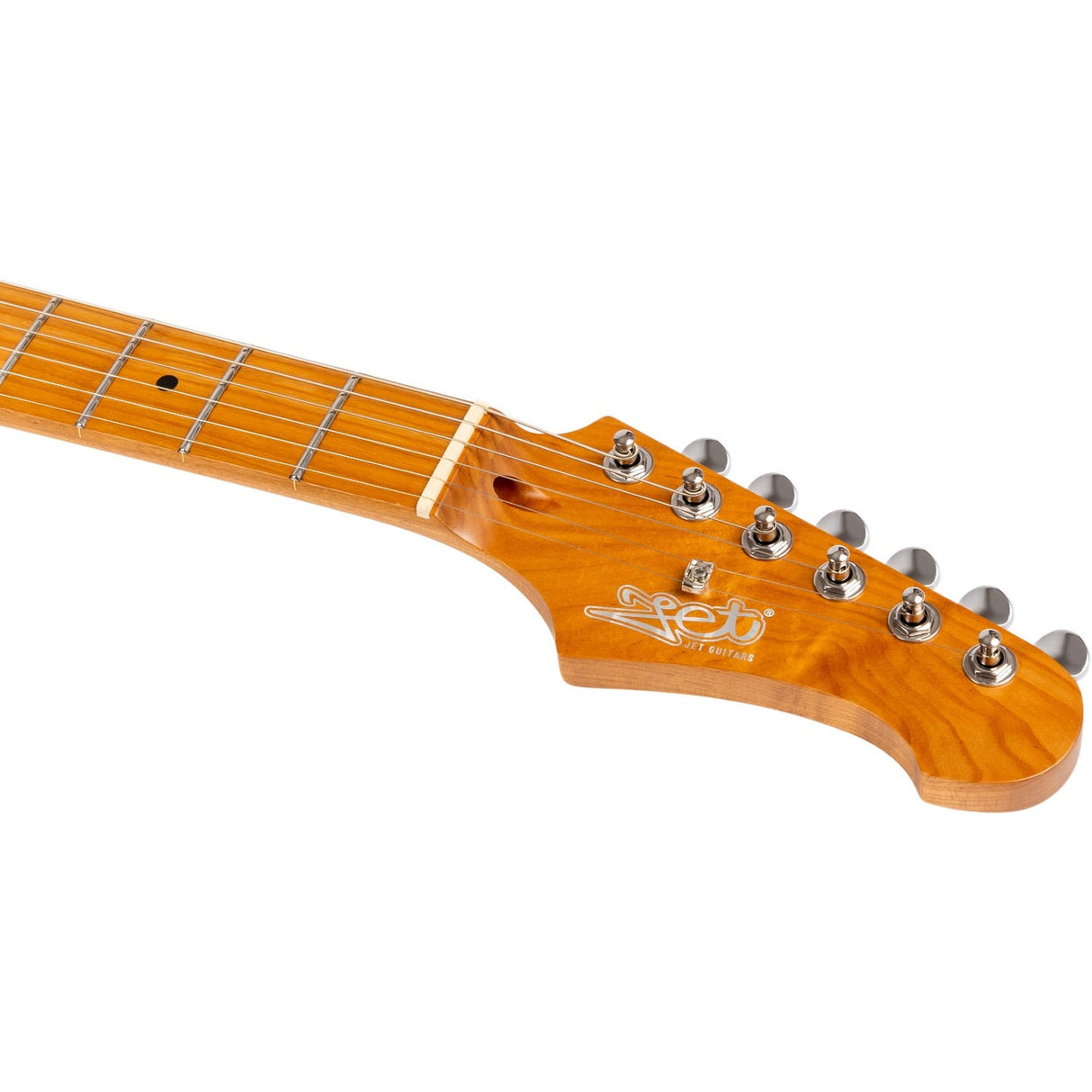 JET JJ-350 BGT Offset Elektrische Gitaar H + P90 Roasted Maple Tremolo Zwart
