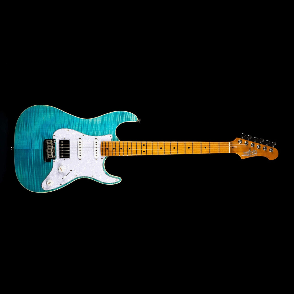 Jet Guitars JS-450 OBL elektrische gitaar - Ocean Blue Flamed Top