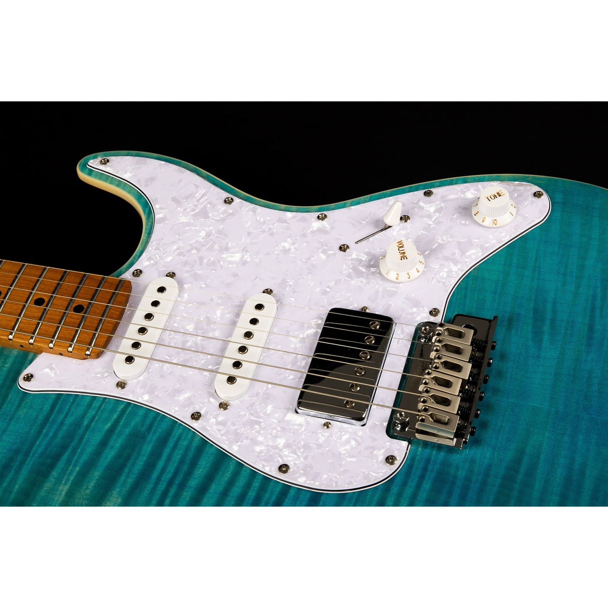 Jet Guitars JS-450 OBL elektrische gitaar - Ocean Blue Flamed Top