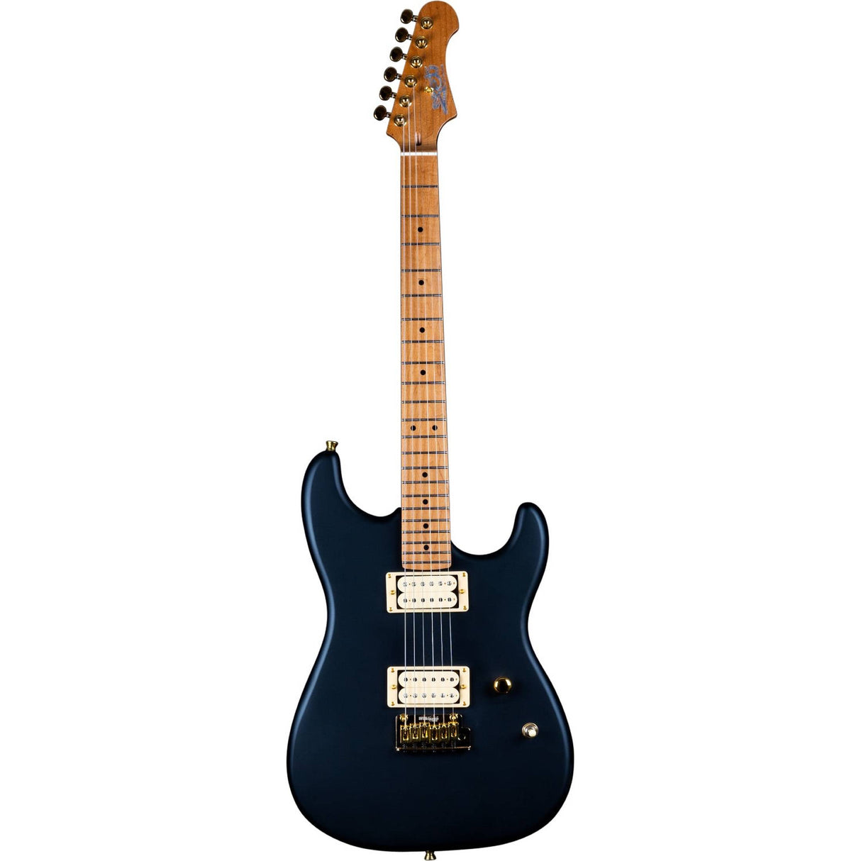 JET JS-700 MBK S-style Elektrische Gitaar HH Wilkinson Tremolo Roasted Maple Matt Zwart