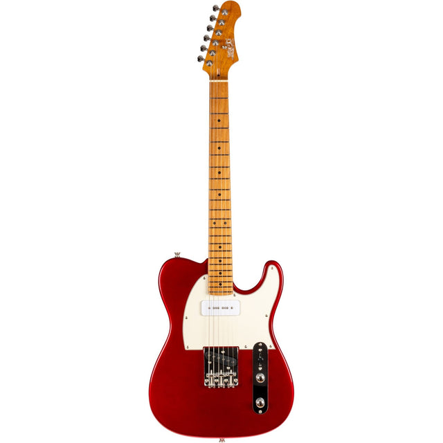 JET JT-300 CAR P90 T-style Elektrische Gitaar P90 + Single Coil Vaste Brug Roasted Maple Toets Candy Apple Red