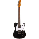 JET JT-350 BKM H T-style Elektrische Gitaar HH Alnico Locking Tuners Rosewood Toets Metallic Zwart