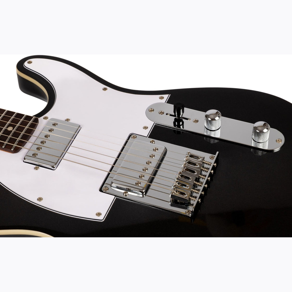 JET JT-350 BKM H T-style Elektrische Gitaar HH Alnico Locking Tuners Rosewood Toets Metallic Zwart