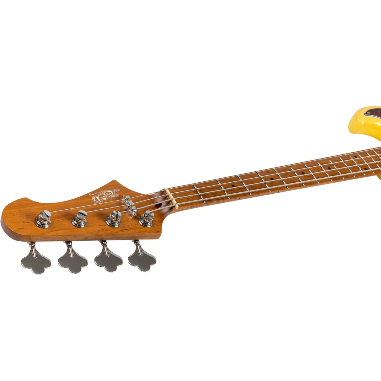 JET JJB-300 VYW JB-style Elektrische Bas 4-snarig Roasted Maple Vintage Geel