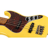 JET JJB-300 VYW JB-style Elektrische Bas 4-snarig Roasted Maple Vintage Geel