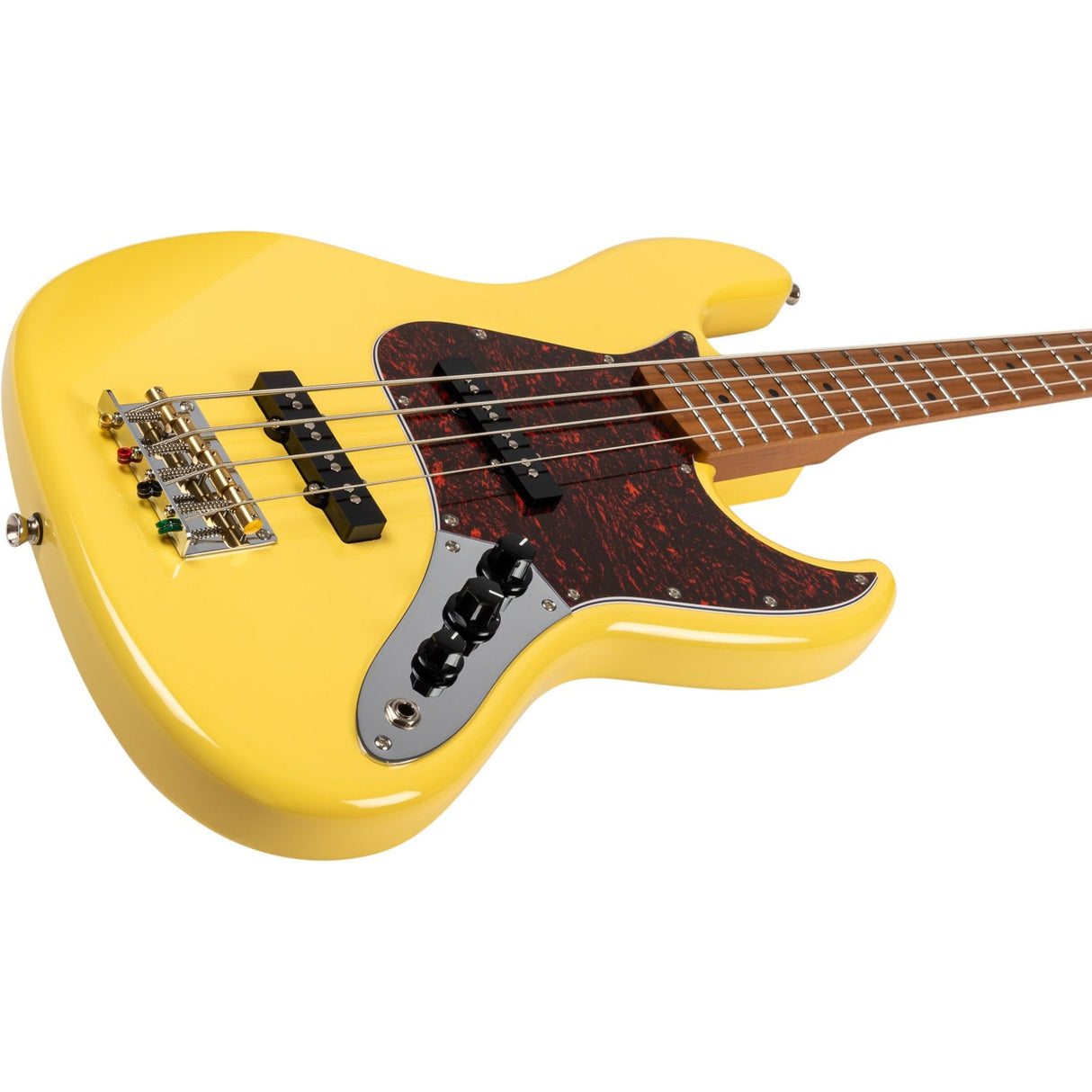 JET JJB-300 VYW JB-style Elektrische Bas 4-snarig Roasted Maple Vintage Geel