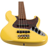 JET JJB-300 VYW JB-style Elektrische Bas 4-snarig Roasted Maple Vintage Geel