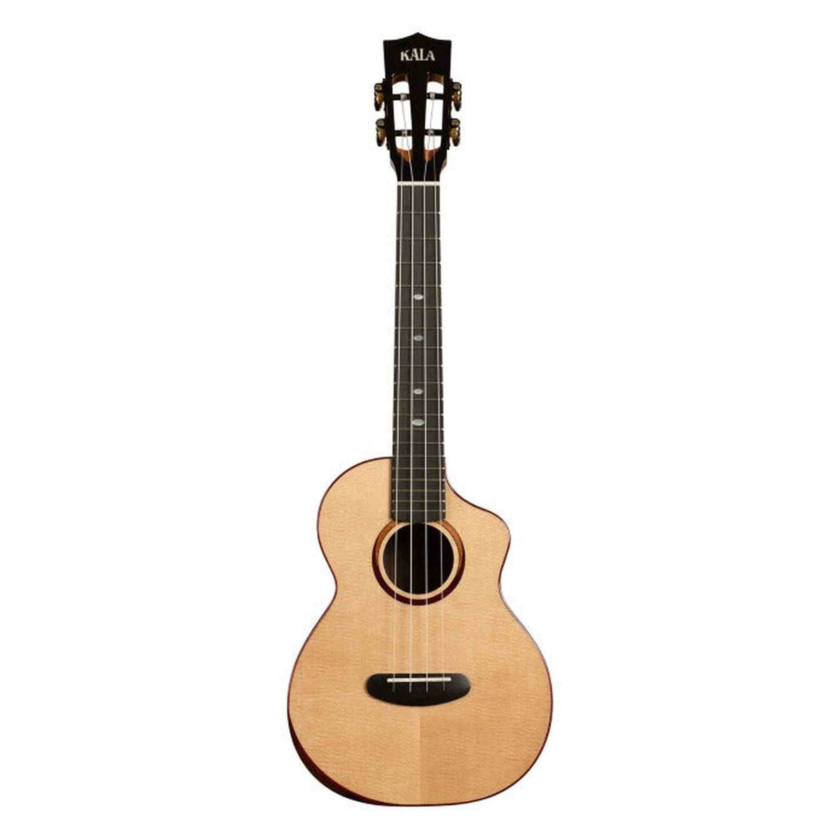 Kala Contour All Solid Spruce Rosewood tenor ukulele – sparren & palissander, gloss finish, cutaway en gigbag