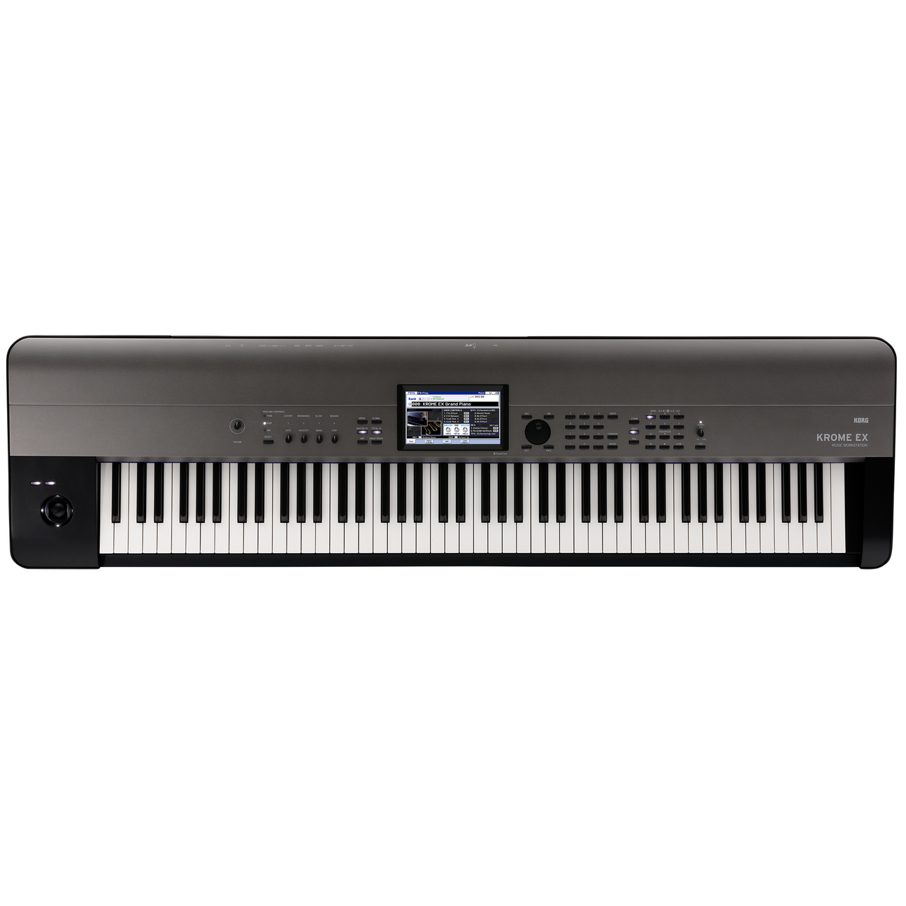 KORG KROME EX 88 Synthesizer – 88 gewogen toetsen, uitgebreide EDM-soundset, USB, grijs-metallic