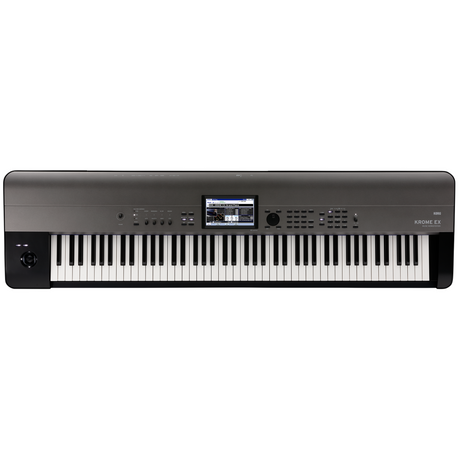 KORG KROME EX 88 Synthesizer – 88 gewogen toetsen, uitgebreide EDM-soundset, USB, grijs-metallic
