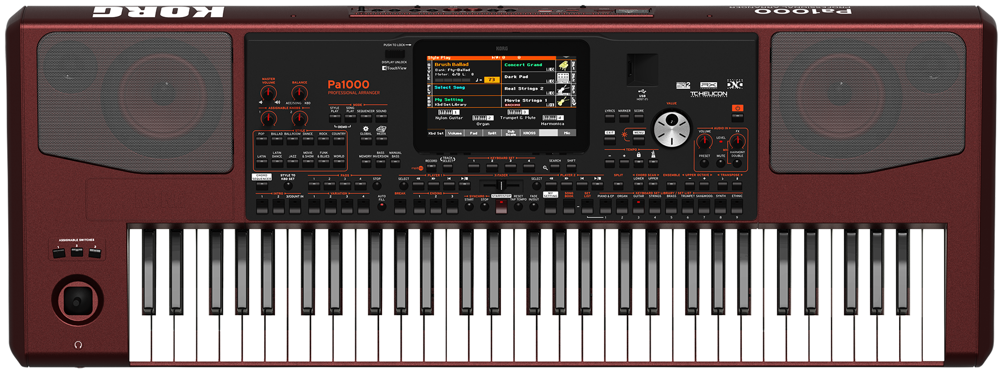KORG PA1000 Entertainer Keyboard – 61 toetsen, 2x33W speakers, touchscreen en sampler