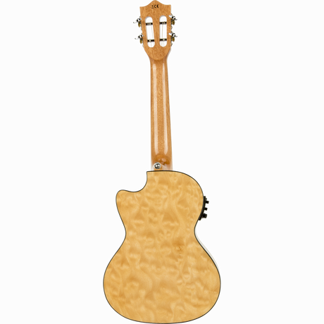 LANIKAI LKUQM-NACET Tenorukelele, Quilted Maple-serie,natuur,cutaway,voorversterke