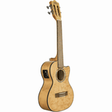 LANIKAI LKUQM-NACET Tenorukelele, Quilted Maple-serie,natuur,cutaway,voorversterke