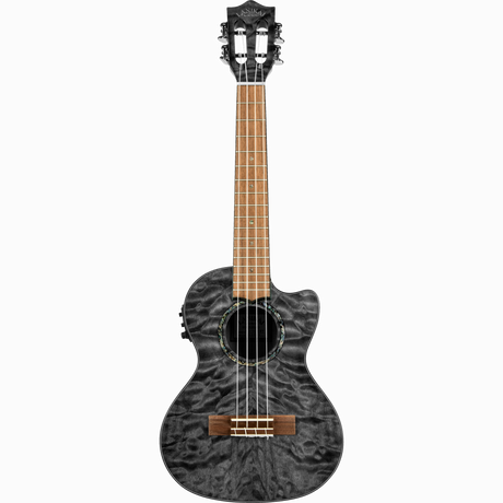 LANIKAI LKUQMBKCET Tenorukelele, Quilted Maple Serie, Black Stain, Voorversterker