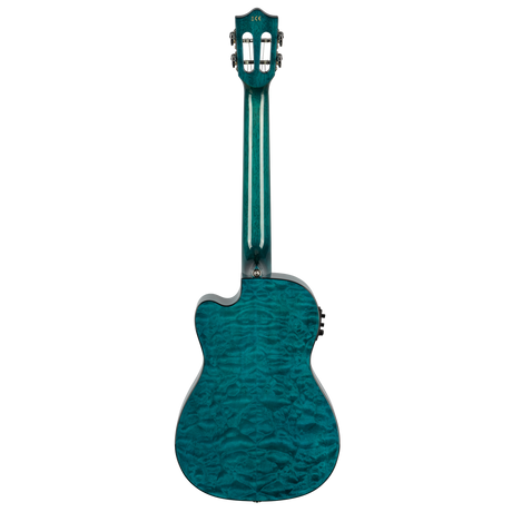 LANIKAI LKUQMBLCEB Baritonukelele, Quilted Maple Serie, Blue, Cutaway, Preamp, So