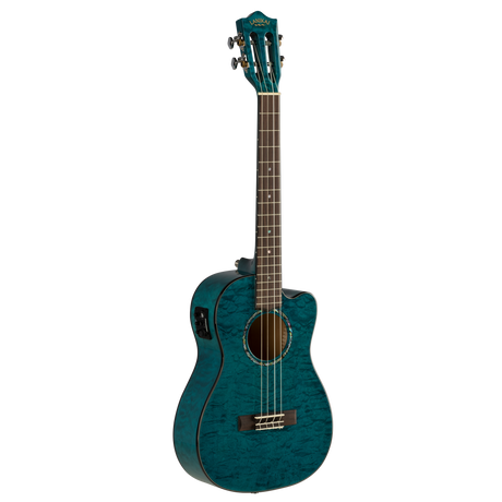 LANIKAI LKUQMBLCEB Baritonukelele, Quilted Maple Serie, Blue, Cutaway, Preamp, So