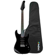 Litejam RGB24/BK elektrische gitaar – 24 frets, 144 RGB LED’s, HSH-configuratie, met gigbag, zwart