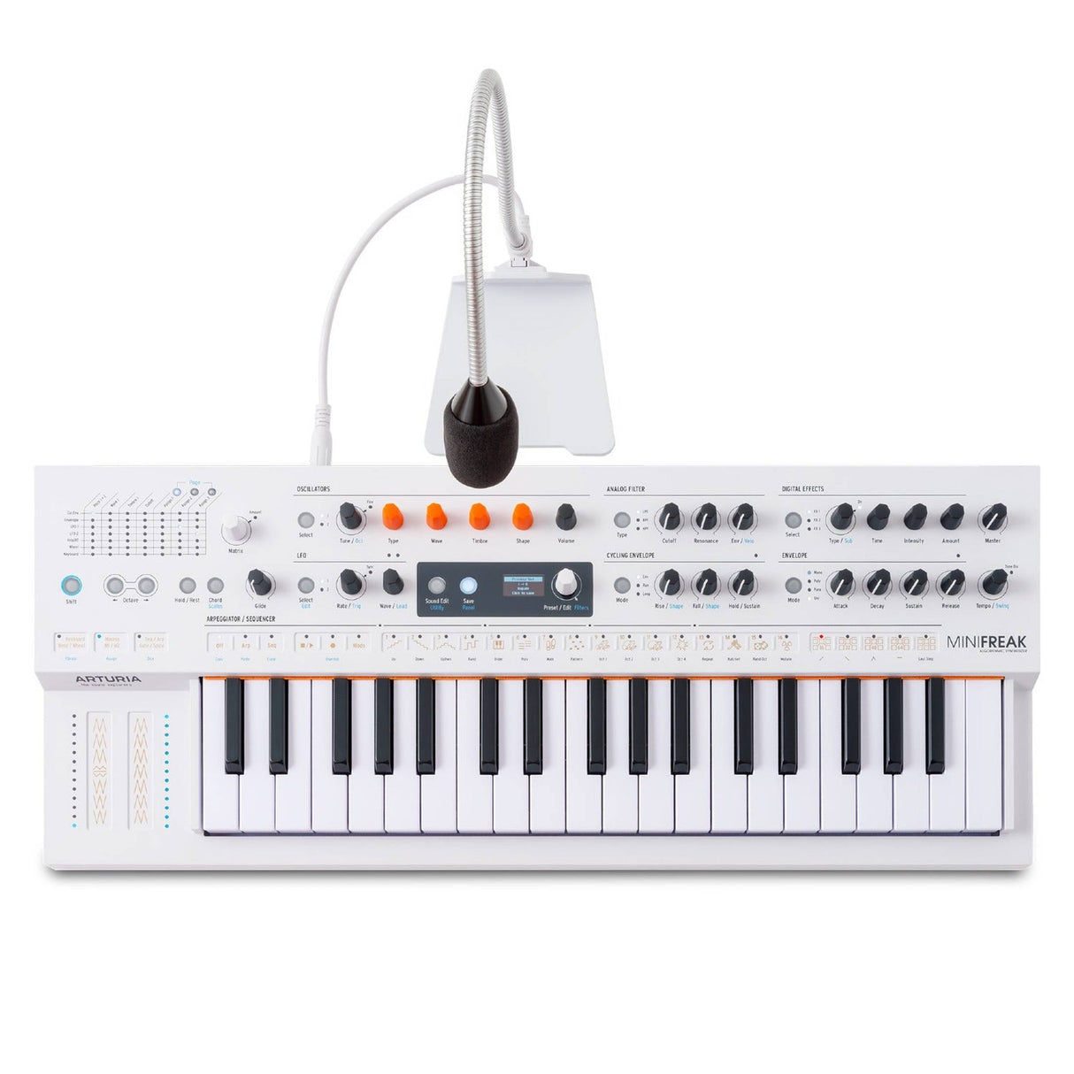Arturia MiniFreak Vocoder – Synthesizer 37 toetsen, vocoder, modulatie en gooseneck microfoon