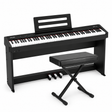 NUX NPK-10 digitale stage piano zwart met NPS1 standaard, 88 toetsen en kruk