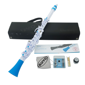 NUVO CL120WBL Clarinéo 2.0 – C-stemming, 275 g, wit/blauw, incl. etui en accessoires