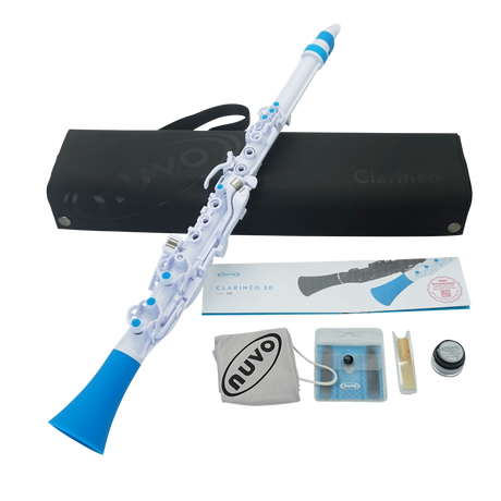 NUVO CL120WBL Clarinéo 2.0 – C-stemming, 275 g, wit/blauw, incl. etui en accessoires