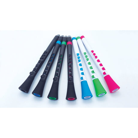 NUVO DooD 2.0 wit-blauw blokfluit in C met kleppen en kunststof riet