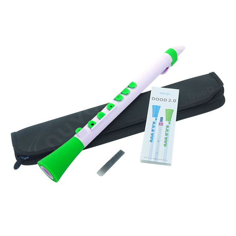 NUVO DooD 2.0 wit-groen blokfluit in C met kleppen en kunststof riet