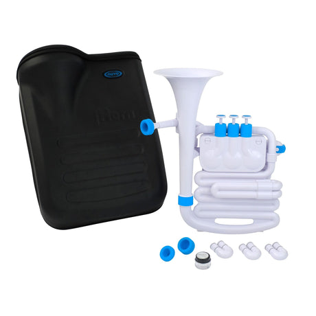 NUVO jHorn wit-blauw kinder blaasinstrument in Bb met draaiventielen en 720 gram