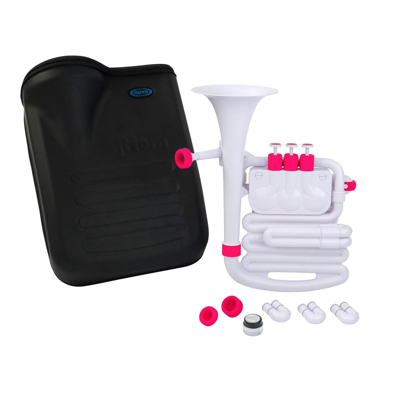 NUVO jHorn wit-roze kinder blaasinstrument in Bb lichtgewicht met draaiventielen
