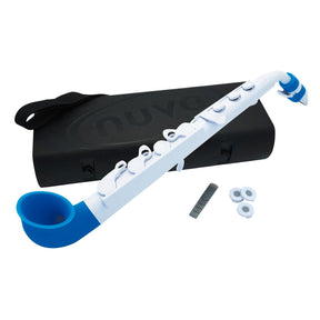 NUVO jSAX 2.0 wit-blauw saxofoon in C lichtgewicht met kunststof rieten kindersaxofoon