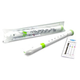 NUVO G300 GR sopraanblokfluit wit-groen Duits systeem met etui en motivatieringen