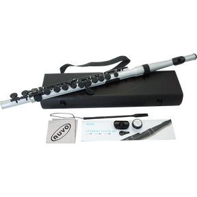 NUVO SF300FSV Student Flute 2.0 – C-stemming, 255 g, zilver, incl. blokfluitkopstuk en etui