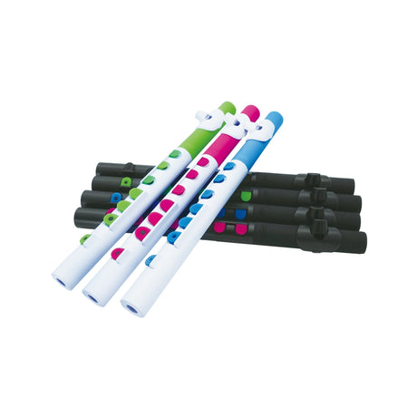 NUVO TooT 2.0 zwart-blauw kinder dwarsfluit blokfluit alternatief met kleppen en Firstnote
