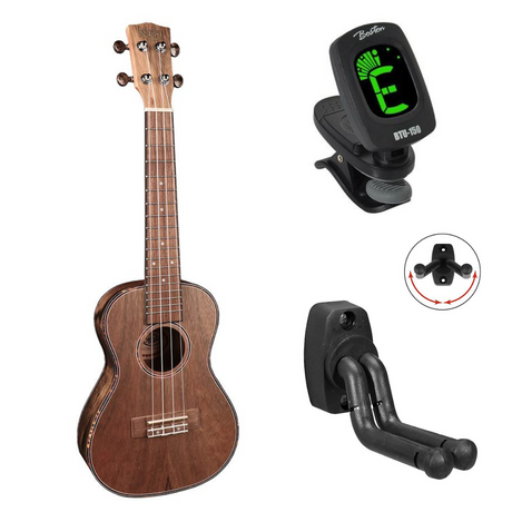 Korala UKC-910-UT bundel Naturel Performer Series Concert ukulele