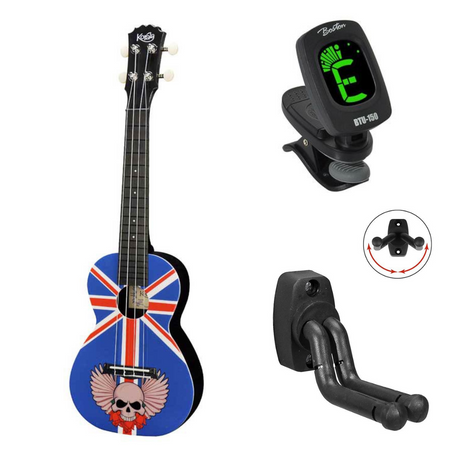 Korala PUC-30-003 bundel Union Jack Concert Ukelele Polycarbonaat