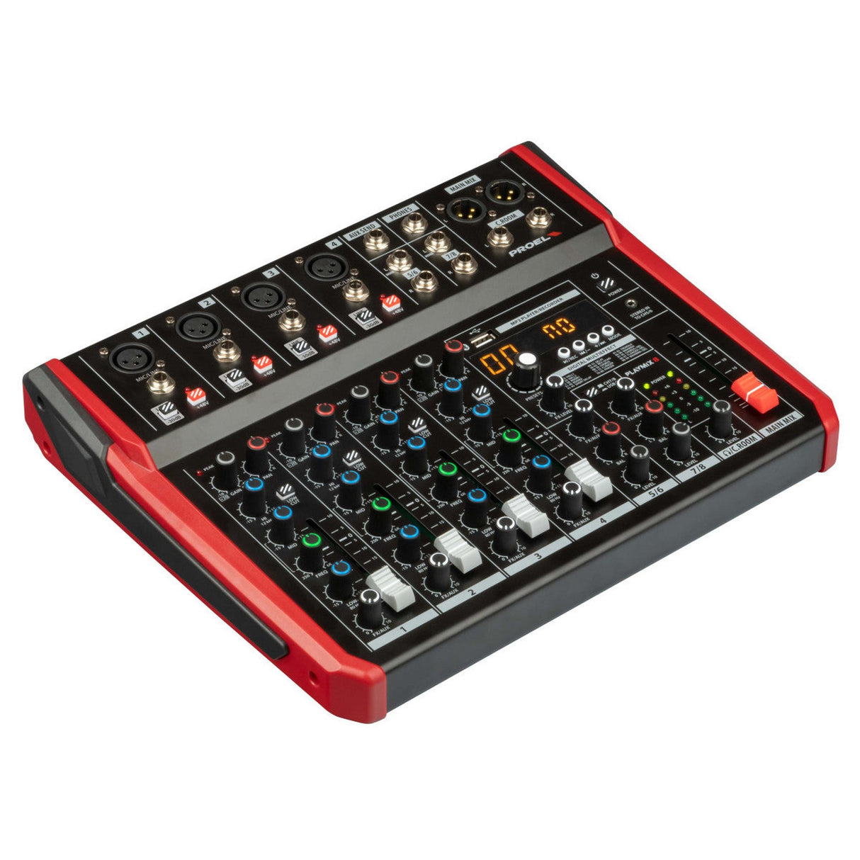 Proel PLAYMIX8 8-kanaals mixer met DSP, USB en Bluetooth