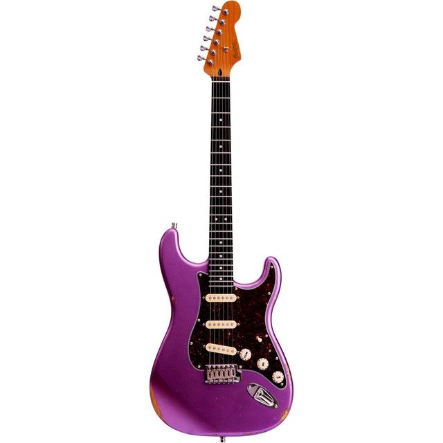 Patina PS-6 PP R S-style Elektrische Gitaar SSS Alnico V Nitro Relic Paulownia Body Roasted Maple Hals Paars