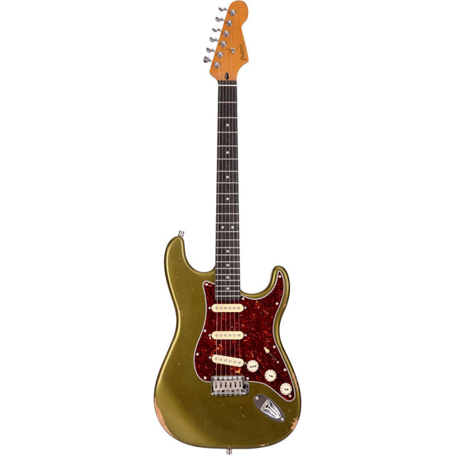 Patina PS-6 SGR R S-style Elektrische Gitaar SSS Alnico V Nitro Relic Paulownia Body Roasted Maple Hals Sherwood Green