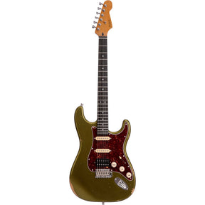 Patina PS-7 SGR R S-style Elektrische Gitaar HSS Alnico V Nitro Relic Paulownia Body Roasted Maple Hals Sherwood Green