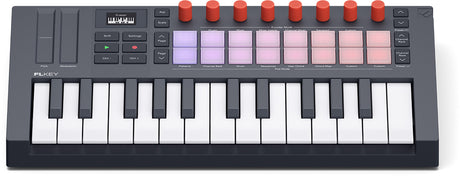 Novation FLkey2 Mini 25 toetsen, 16 pads, 8 knoppen, OLED display, grijs