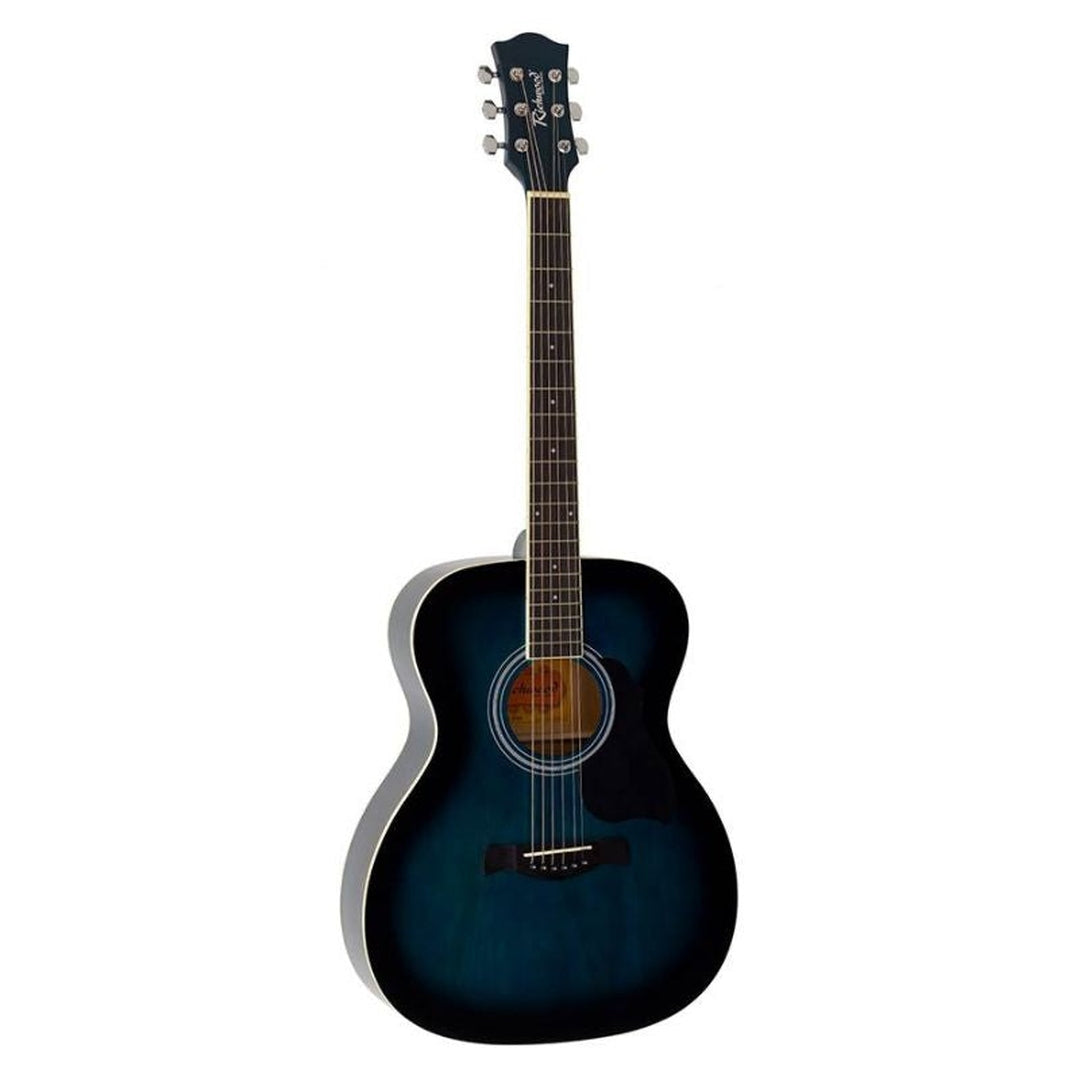 Richwood RA-12-BUS blauwe sunburst akoestische auditorium western gitaar