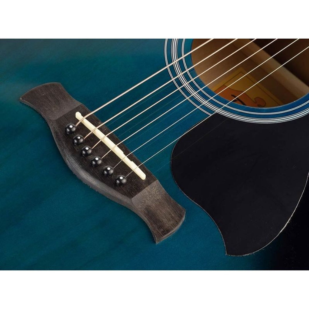 Richwood RA-12-BUS blauwe sunburst akoestische auditorium western gitaar