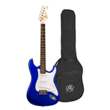 SX ED1/EB elektrische gitaar – 3 single coil pickups, vintage tremolo, Electric Blue + tas