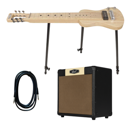 SX LG2ASHNA Lapsteel Gitaar Set met Cort CM15RBK 15W Versterker 8 inch Reverb Zwart