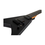 Spira V-407 MBK V-Style 7-Snarige Elektrische Gitaar HH Villain Humbuckers Roasted Poplar Satin Black