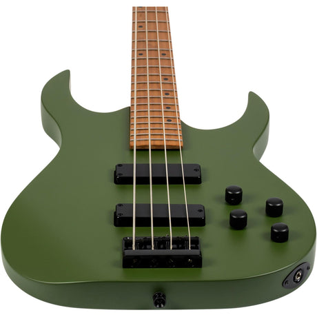 Spira B-400 MGR 4-String Elektrische Bas Actieve Villain Soapbar Pickups Roasted Poplar Satin Dark Green